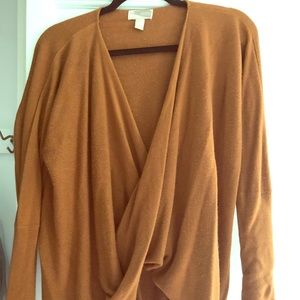 Burnt orange wrap sweater